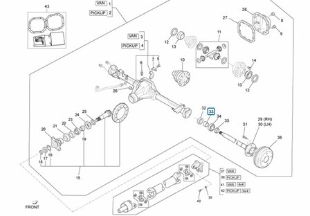 Washer ring on rear thru axle Daihatsu / Porter Petrol and Diesel