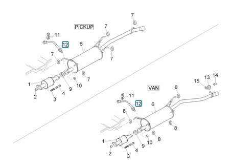 Lambda sensor in rear muffler Porter Multitech 1.3 E5