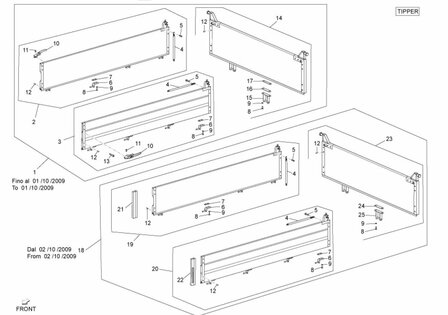 Tailgate hinge Daihatsu / Porter tipper