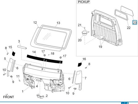 Achterruit Daihatsu /  Porter - Pick-up