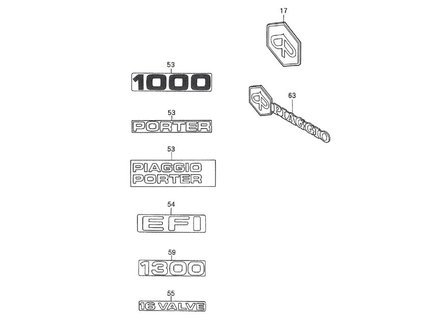 Typeplaatje - sticker &#039;&#039;EFI&#039;&#039; Daihatsu / Porter 1.3i