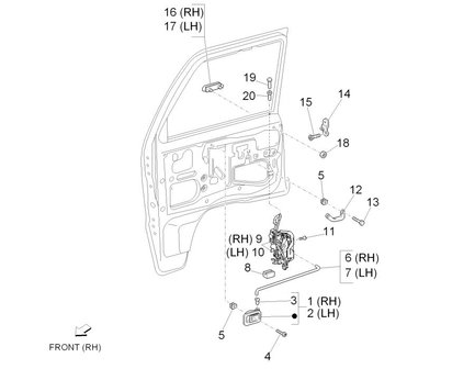 Deurgreep Daihatsu / Porter - Binnenzijde