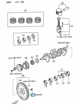 Stretch bolt in flywheel Daihatsu / Porter 1.3i