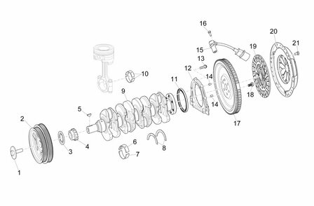 Oil seal cranckshaft Porter Multitech 1.3 E6 + Porter NP6 1.5 - Gearbox side