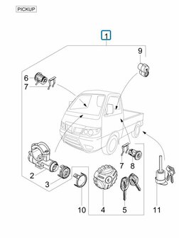 Lock set with immobilizer Porter E6