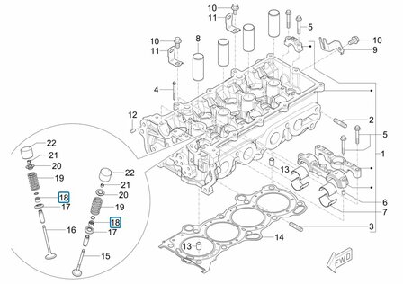 Valve seal cup  Porter Multitech 1.3 E6 + NP6 1.5