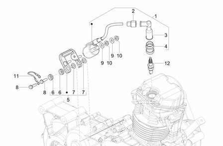 Bobine compleet met bougiekap Calessino 200 EU2 + EU4