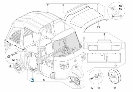 Rear door trim Calessino 200 - 2017-2022 - Right