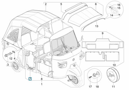 Portierbekleding Calessino 200 -2017-2022 - Links achterzijde