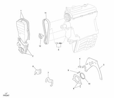 Afdekkap distributie Daihatsu / Porter 1.3i - Bovenste