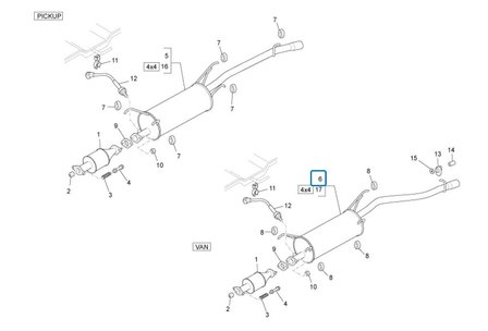 Rear exhaust Daihatsu / Porter 1.3i - VAN -imitation