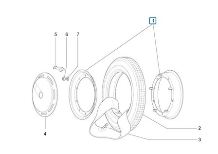 Velg grijs 2.5x10&#039;&#039; Ape50 - AKTIE