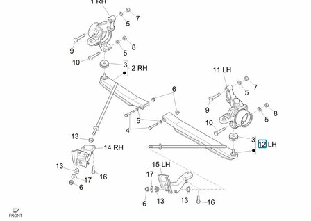 Draagarm Daihatsu / Porter - Links - AKTIE