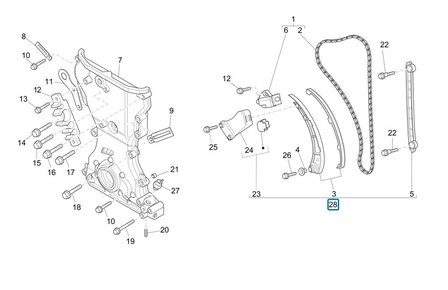 Distribution chain tensioner kit Porter Multitech 1.3 E5 - imitation