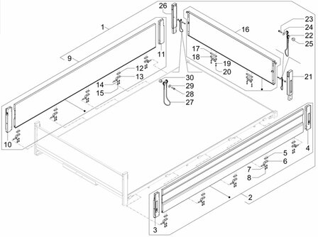 Aluminium laadbak kleppen set TW - Kipper - 308cm