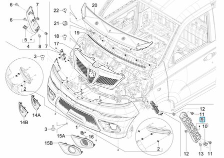 Front bumper mounting bracket Porter NP6 1.5 - Left