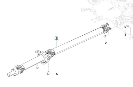 Aandrijfas Porter NP6 1.5 - Dubbellucht (325cm)