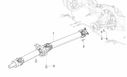 Drive shaft Porter NP6 1.5 - Twin wheels (300cm)