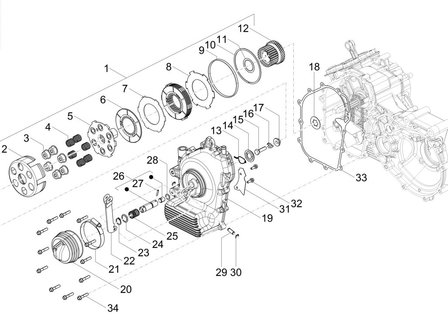 Clutch unit complete Calessino 200 EU2