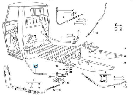 Gear shift cable Calessino Diesel - imitation