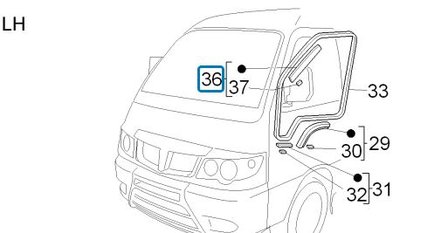 Afwateringstrip in portier Daihatsu / Porter - Links