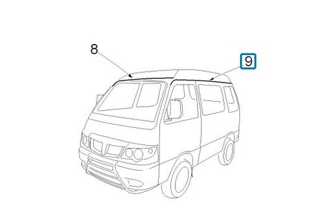 Sierlijst op dakpaneel Daihatsu Porter VAN - Links