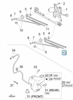 Windscreen wiper blade Daihatsu / Porter - Left