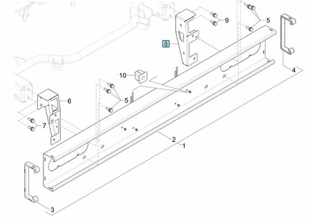 Rear bumper support Porter NP6 1.5 - Right