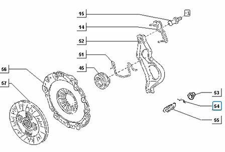 Retaining clip connexion clutch lever Porter Diesel 1.4