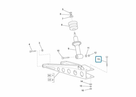 Bolt mounting rear wheel hub ApeTM + Vespacar P2