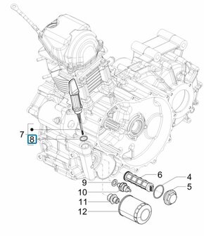 O-Ring dipstick motor oil Calessino 200 