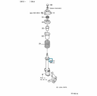 Shock absorber Daihatsu / Porter - Right - imitation