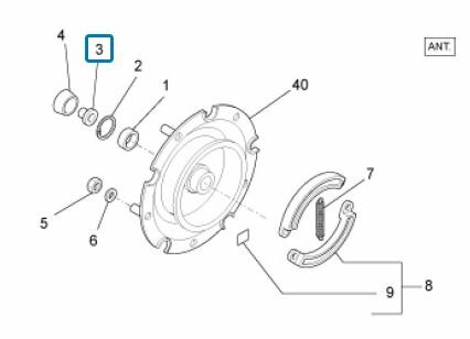 Nut front axle Ape50