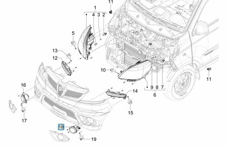 Front fog light Porter NP6 1.5 - Left