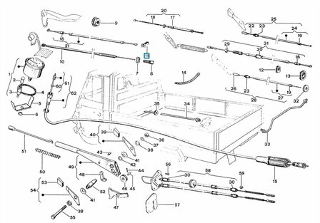 Bevestigingsklem gaskabel ApeTM + Vespacar P2 + Apecar P501-P601