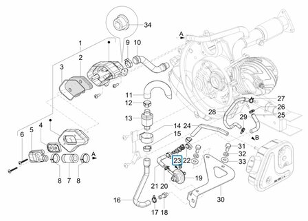 Verbindings 3-weg nippel vacuum inlaat systeem Ape50 EU4 +2018