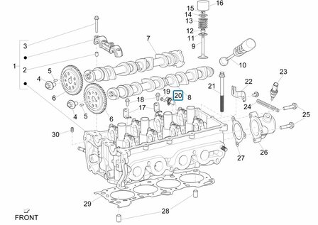 Camshaft sensor Porter Multitech 1.3 E6 + NP6 1.5 - Inlet