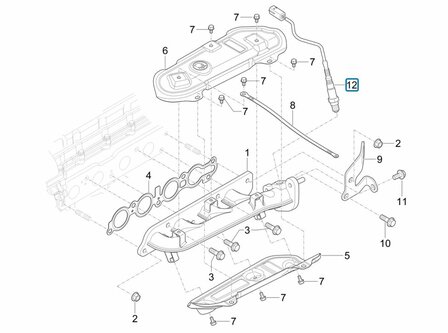 Lambda sensor in exhaust manifold and catalysator Porter NP6 1.5