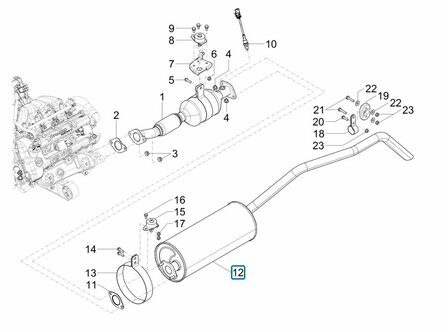 Muffler Porter NP6 1.5 SW - Single wheel version