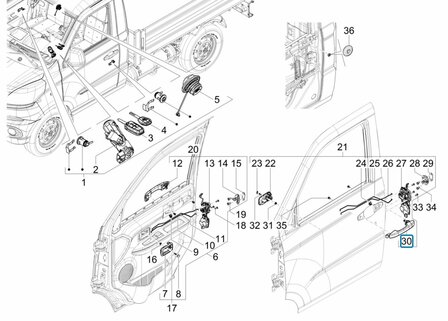 Outher door handle Porter NP6 1.5 - Left