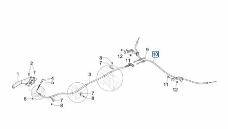 Handremkabel 2e deel Porter NP6 1.5 - Links - Dubbellucht