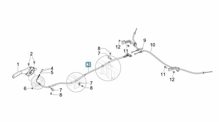 Handremkabel 1e deel Porter NP6 1.5 - Dubbellucht