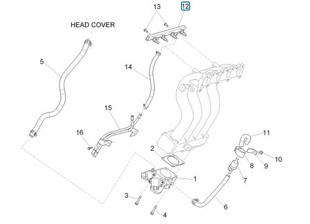 Fuel Injector rail  Porter Multitech 1.3 E5 - imitation