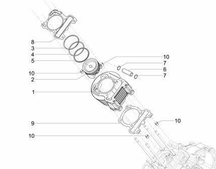 Piston ring  set Calessino 200 EU2 + EU4