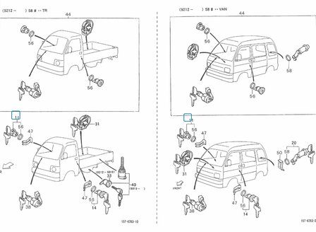 Deurslot cilinder Daihatsu / Porter Voorzijde - rechts