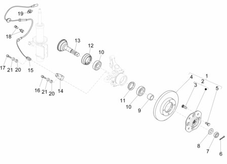 Washer under nut front axle Daihatsu / Porter 