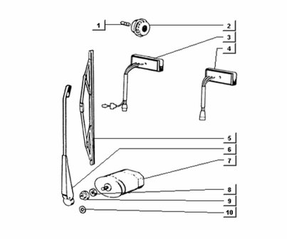 Ruitenwissermotor ApeTM + Vespacar P2 + Ape P50 - imitatie