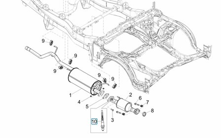 Lambda sensor in exhaust manifold + exhaust pipe Porter Multitech 1.3 E6