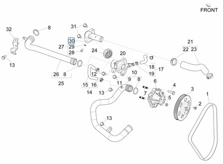 Cover thermostat housing Porter Multitech 1.3 E6 + NP6 1.5