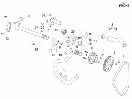 Coolant pipe - water pump Porter Multitech 1.3 E6 